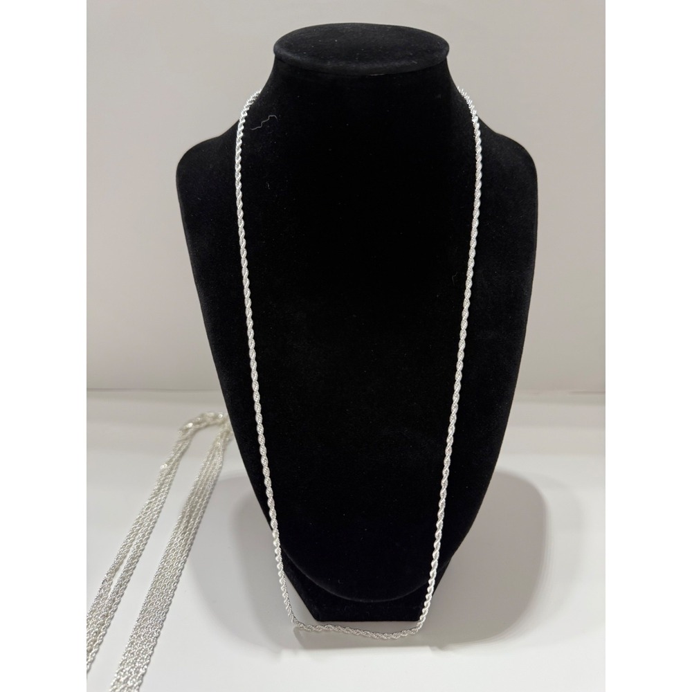 rope chain necklace silver filled stamped 26 inch 2.5mm lobster clasp